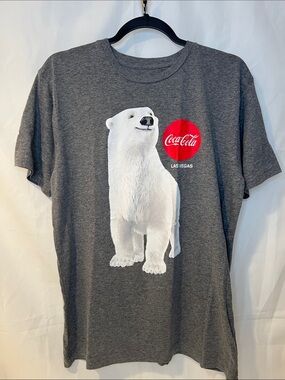 Coca Cola Gray Polar Bear Pet Tee with Red Logo